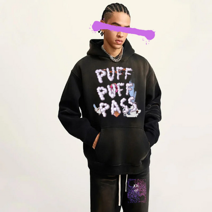 Puff Puff Pass (Black) Unisex Hoodie